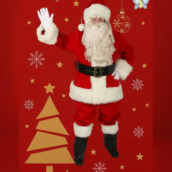 Regal Red Velvet Santa Pants with Side Pockets {1}