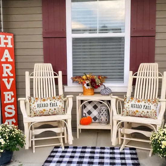 Autumn Flowers Thanksgiving Lumbar Outdoor Cushion Case Decoration {6}