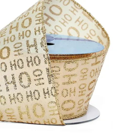 Whimsical Snowflake Ribbon 2 1/2" x 10 yd 1 / ROLL Gold Glitter {4}