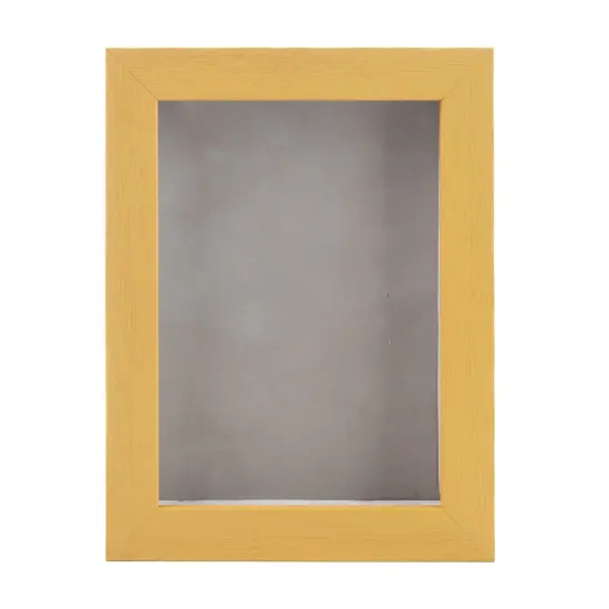 Classic Natural Wood Shadow Box Frame with Acrylic Front - Light Brown Suede Backing, 30 Sizes {4}