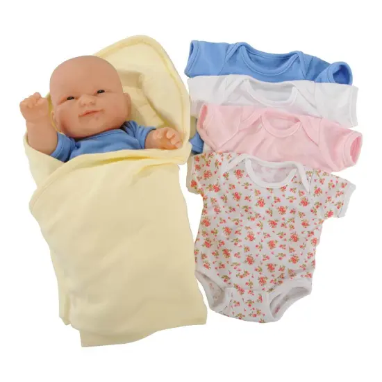 Kaplan Early Learning Company Baby's One Piece Outfits with Blanket for 10" Dolls {1}