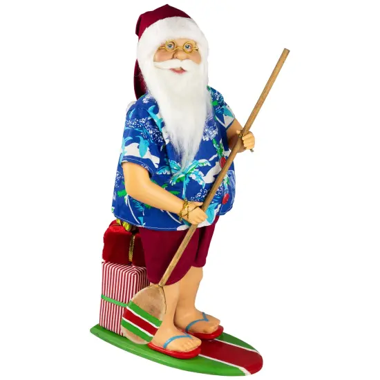 Northlight Santa on a Paddle Board Christmas Figure - 18" Blue {3}
