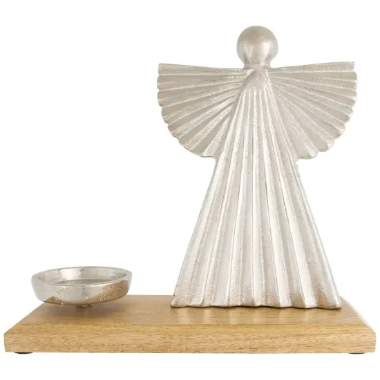 Northlight Heavenly Angel Metal Christmas Votive Candle Holder - 10" - Silver {4}