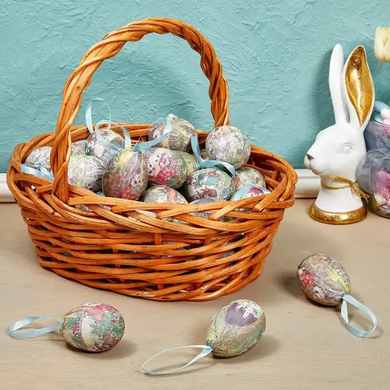 Juvale 36 Pack Easter Egg Ornaments, Easter Bunny Designs, Ideal Plastic Eggs Decorations for DIY Arts & Crafts Projects (3 x 1.75 x 1.75 inches) Multicolor {2}