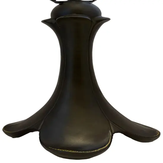 Tulipa Metal Lamp Base, Antique Bronze Finish With Gold Highlights, Nicely Weighted, 20" Tall {3}