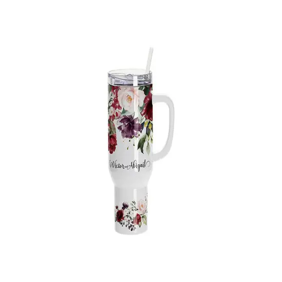 Craft Express 40oz White Travel Tumbler with Lid, Straw & Handle, Sublimation Ready {4}