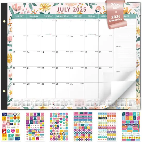 Desk Calendar 2025-2026 - 22"x17" - Ditsy Floral (Extra Large) {5}