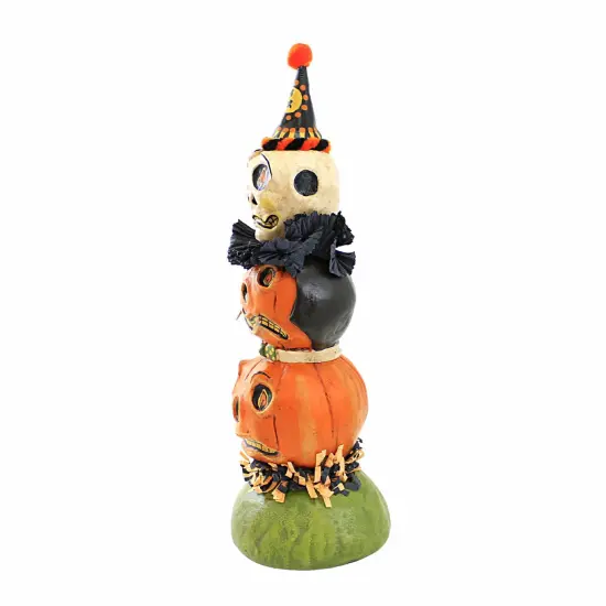Charles Mcclenning 11.5 Inch Halloween Totem Halloween Figurine , Lightweight Halloween Decor Skull Crepe Paper Orange {3}