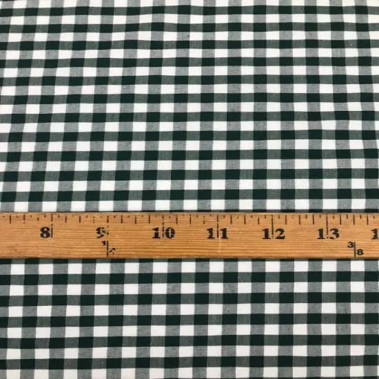 1 Yard Hunter Green 1/4" Gingham Checkered Poly Cotton Fabric 58/59 Inch Wide Non-Stretch Cloth for Garments & Crafts {1}