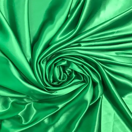 1 Yard Kelly Green Medium Sheen Satin Fabric 100% Polyester Lightweight 58&Prime;-60&Prime; Wide {1}