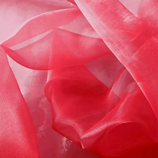 1 Yard Red Sparkle Sheer Organza Fabric 60" Wide {1}