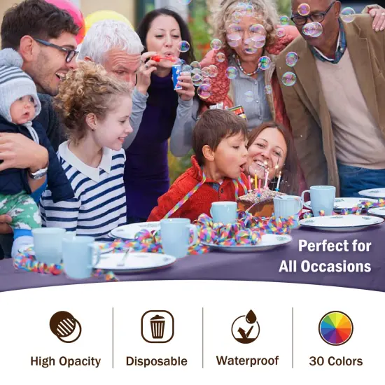 Exquisite 6-Pack Premium Plastic Tablecloth 54in. x 108in. Rectangle Plastic Table Cover Lavendar {4}