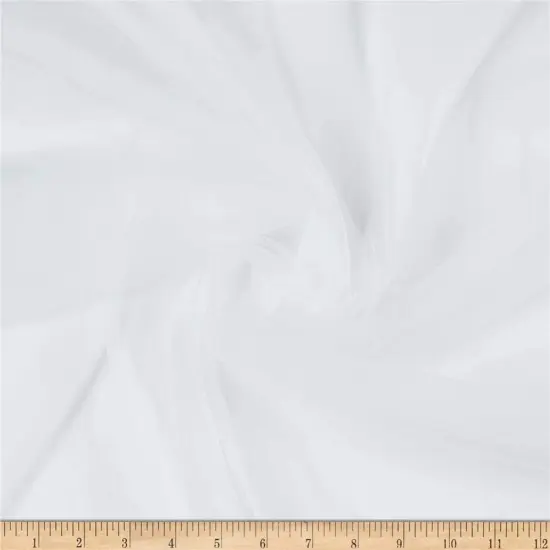 1 Yard Micro Stretch Mesh Nude Fabric, 100% Polyester, 60" Wide White {1}