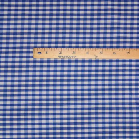 1 Yard Royal Blue Micro Gingham Poly Cotton Fabric 1/8 Inch Checkered Non-Stretch 58/59 Inch Width {3}