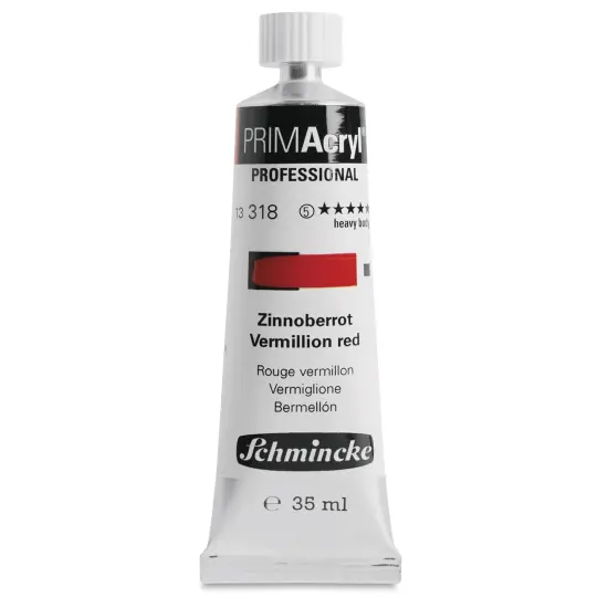 Schmincke Primacryl Professional Acrylic Paint - Vermilion Red, 35 ml Tube {1}