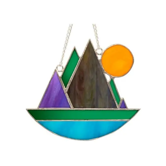 Studio Pro Pre-Cut Stained Glass Kit - Mountains - Make Your Own Beautiful Stained Glass Project with Ease {2}