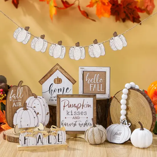 18 Pcs Fall Thanksgiving Tiered Tray Decor Set {2}