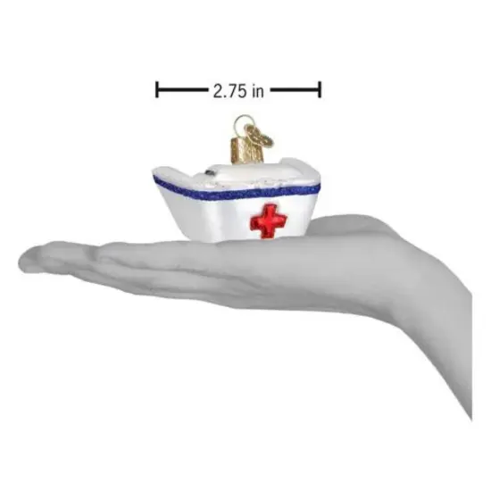 Old World Christmas 2.0 Inch Nurse's Cap Christmas Tree Ornament , Ornament Christmas Multicolored {2}