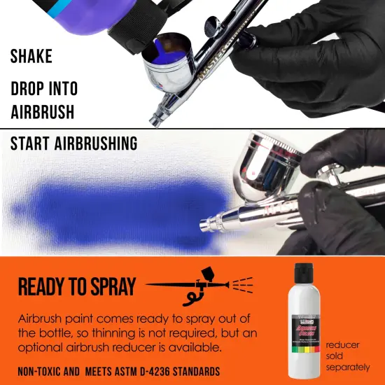 Orange, Transparent Acrylic Airbrush Paint, 8 oz. {3}