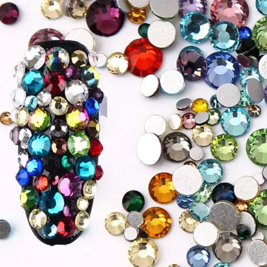 1440pcs Flatback Rhinestones - SS3-20 Mix Size (Mixed Color) {3}