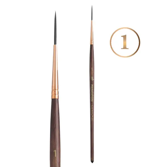 Princeton Series 4750 Neptune Synthetic Squirrel Brush-Short Handle Script Liner Size 1 {3}