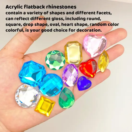120 Pcs Rhinestone Jewels for Crafting Stick-On Gems {3}