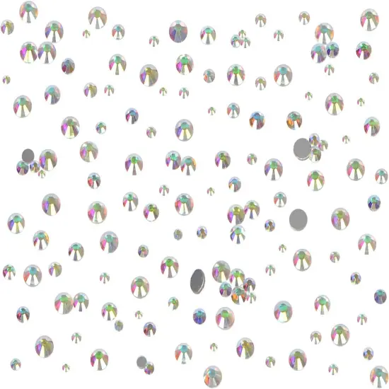 7200 Pieces Glass Rhinestones Round Crystal Gems Flatback - Crystal {4}