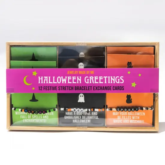 Halloween Greeting Bracelet Exchange Cards Set of 12 {2}