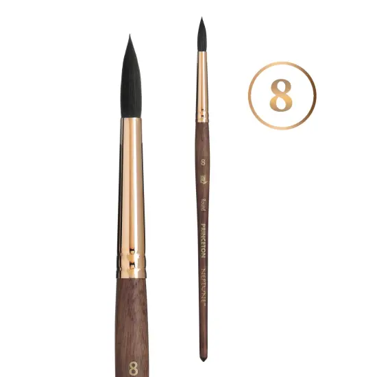 Princeton Series 4750 Neptune Synthetic Squirrel Brush-Short Handle Round Size 8 {3}