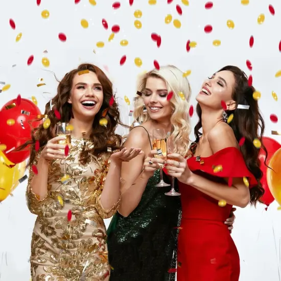 300Pcs Glitter Gold and Red Table confetti {3}