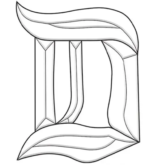 4" x 5-3/8" Exquisite Clear Glass Letter D Bevel Cluster BLD {1}