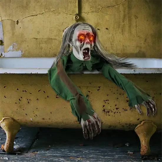 Crawling Ghost Long Hair Horror Voice Skeleton Yard Decor {3}