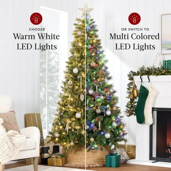 Frosted Scotch Pine Christmas Tree Cordless Setup with 1,320 Tips & 2-in-1 LED Lights for indoor holiday decoration {3}
