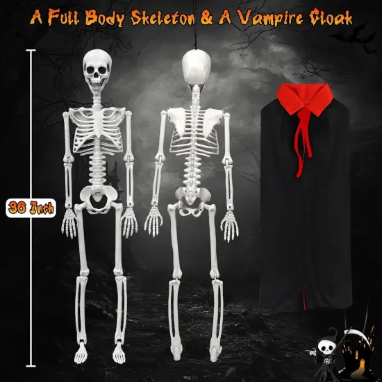3FT 36'' Posable Skeletons Full Size Body with Movable Joint {3}
