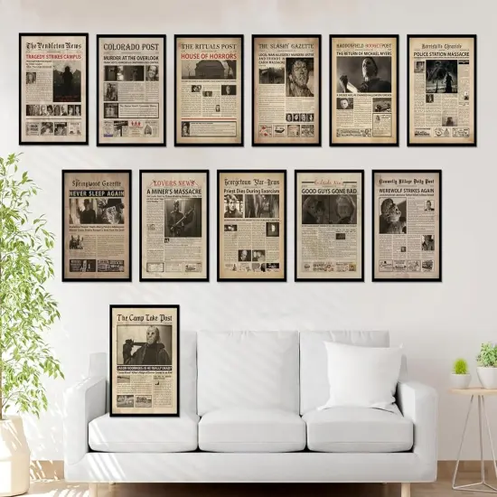 Vintage Horror Movie Newspaper Poster - 8x10 Inches {2}