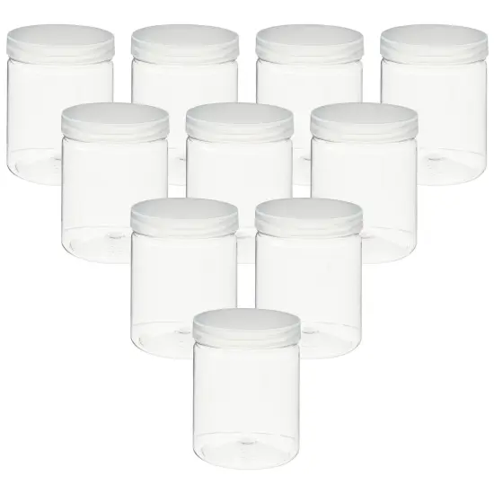 8 oz Storage Containers with Lids for Slime, Plastic Containers for DIY Crafts Storage (10 Pack) {6}