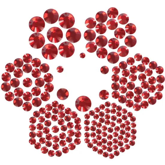 7000pcs+ Flatback Glass Hotfix Iron On Rhinestones Crystal for DIY Making with 1 Tweezer & 1 Picking Pen for Shoes, Clothes, Face Art, Bags, Manicure (Siam, 5-Sizes) {5}