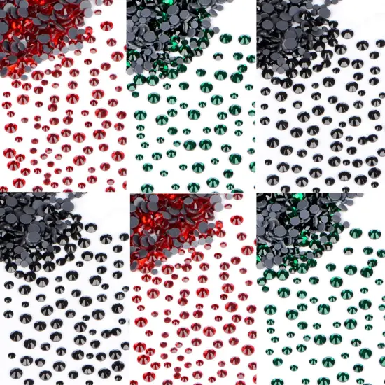 4500pcs+ Flatback Glass Hotfix Iron On Rhinestones Crystal for DIY Making with 1 Tweezer & 1 Picking Pen for Shoe, Cloth, Face Art, Bag, Manicure (3-Sizes,3-Colors, X'Mas Color Series) {4}