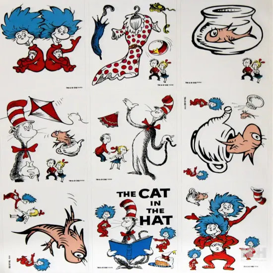 The Cat In The Hat Vintage Stickers {1}