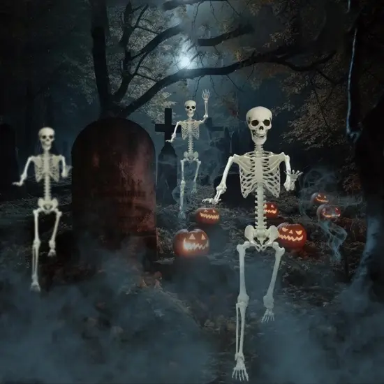 Life Size Poseable Skeleton for Halloween {4}