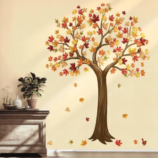 Fall Large Tree Wall Stickers Autumn Maple Leaves {2}