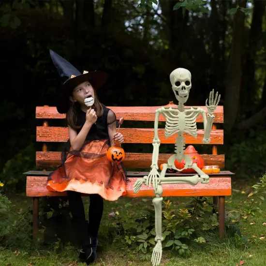 2PCS Halloween Posable Skeletons {3}