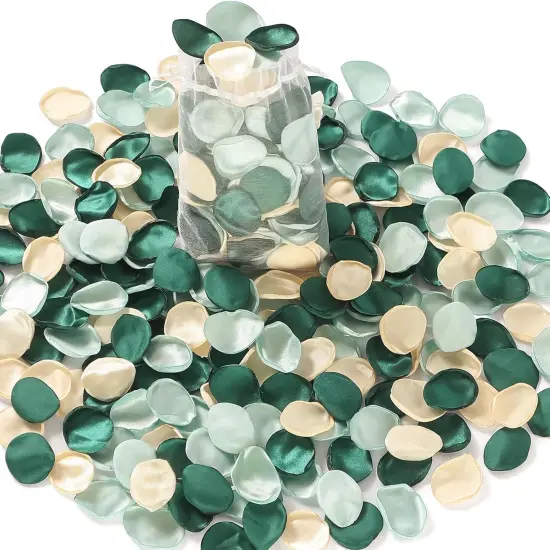 400pcs Silk Rose Petals, Green Fake Rose Petals for Wedding Decor, Flower Petals Decrations {1}