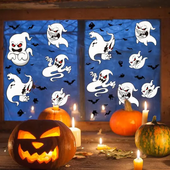 9 Sheet Halloween Window Clings - Evil Ghost {2}