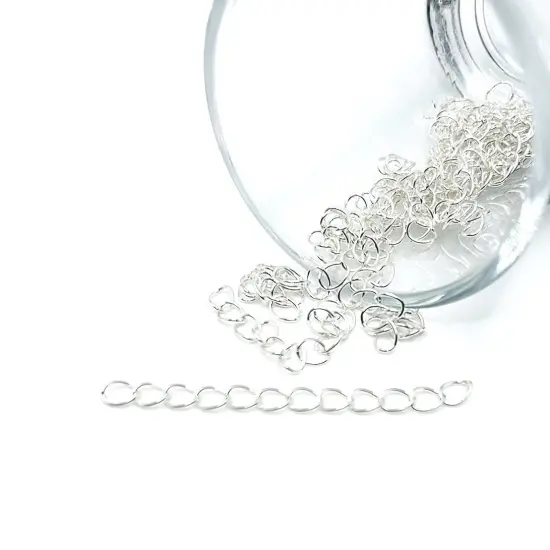 Silver Iron Necklace Extenders, 5cm {1}