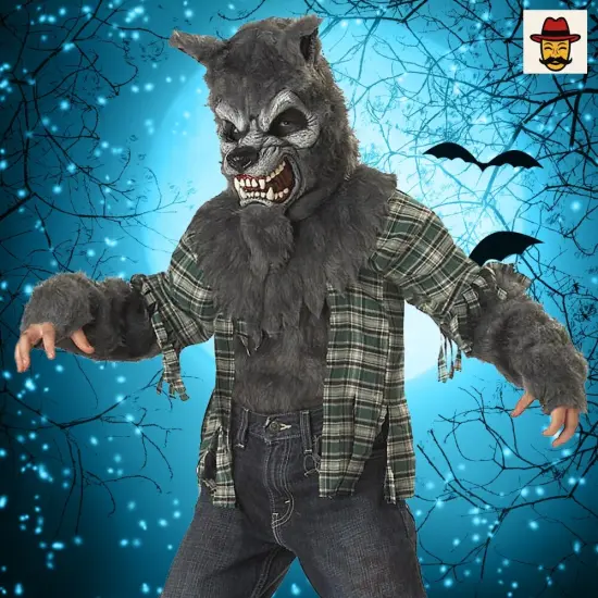 Boy&rsquo;s Werewolf Costume with Fierce Mask and Fur Shirt for Halloween Fun {6}