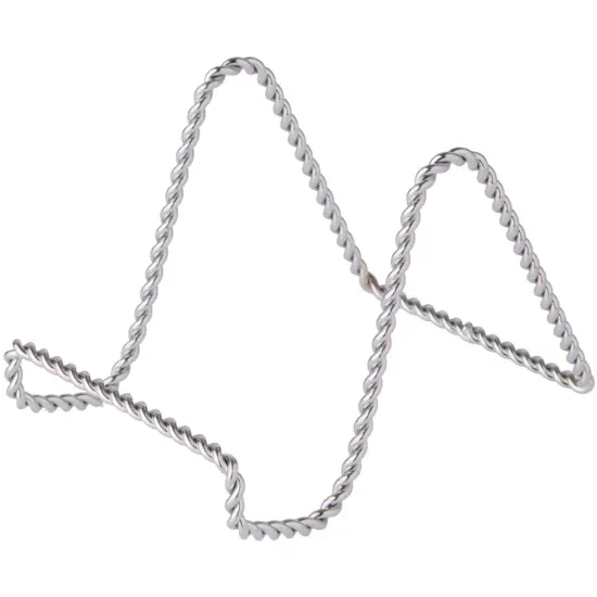 Bard's Twisted Silver Wire Easel Stand, 3" H x 3" W x 4.5" D {1}