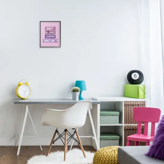 Stupell Industries Eat Sleep Game Restart Framed Giclee Design by Yass Naffas Designs {8}