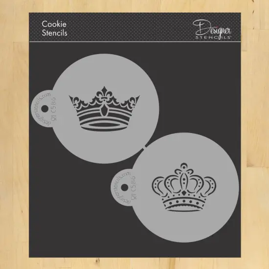 Royal Crowns Cookie Stencil Set | C586 by Designer Stencils | Baking Stencils for Royal Icing, Airbrush, Dusting Powder | {1}