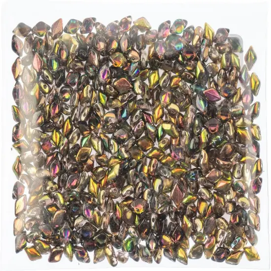 Matubo 2-Hole Czech Glass Crystal Magic Gemduo Beads, 50g Yellow Brown {2}